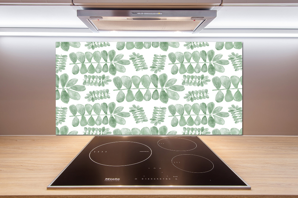 Cooker splashback Green leaves