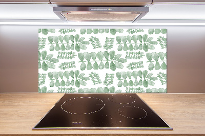 Cooker splashback Green leaves