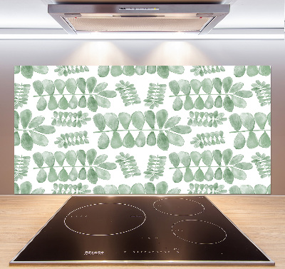 Cooker splashback Green leaves