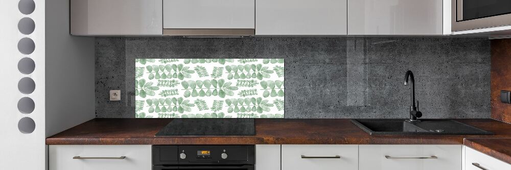 Cooker splashback Green leaves