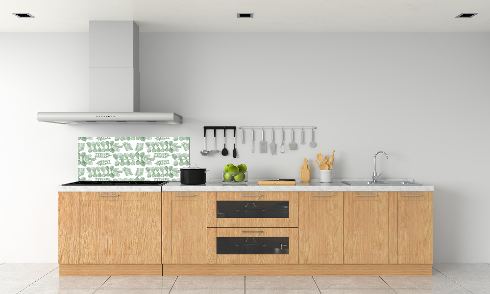 Cooker splashback Green leaves