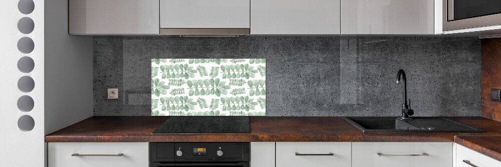 Cooker splashback Green leaves