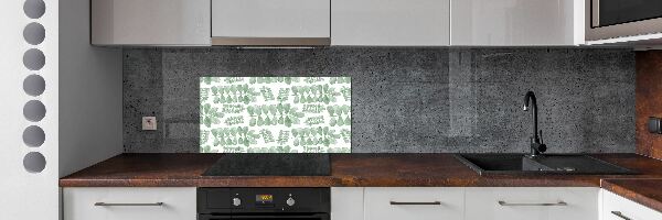 Cooker splashback Green leaves