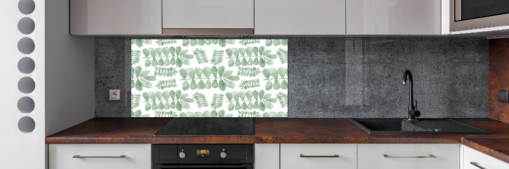 Cooker splashback Green leaves