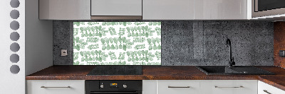 Cooker splashback Green leaves