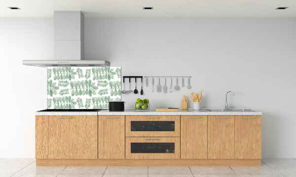 Cooker splashback Green leaves