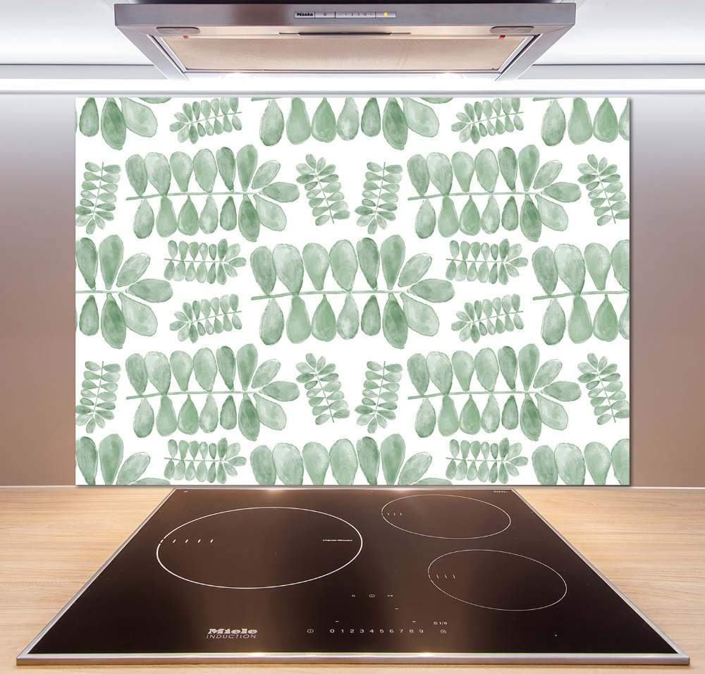 Cooker splashback Green leaves