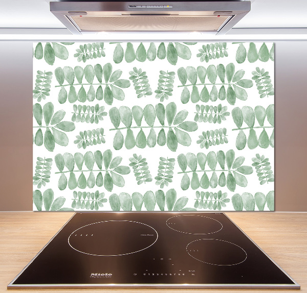 Cooker splashback Green leaves