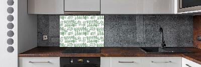 Cooker splashback Green leaves