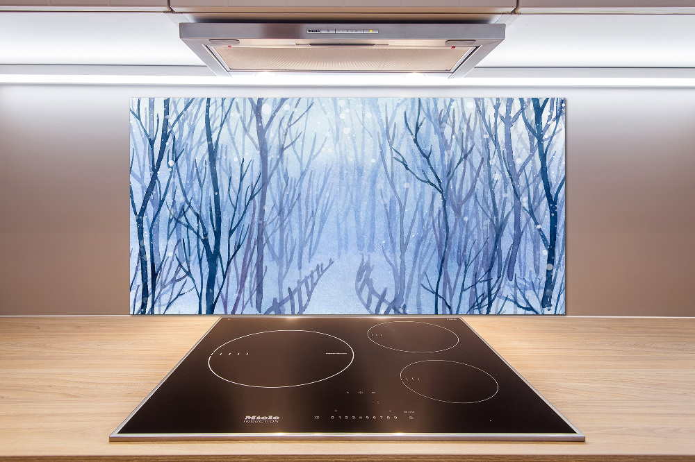 Cooker splashback Forest in winter