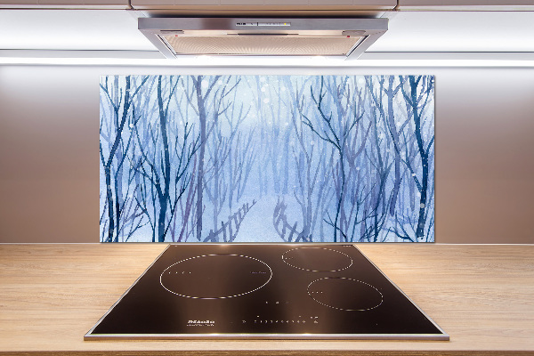 Cooker splashback Forest in winter