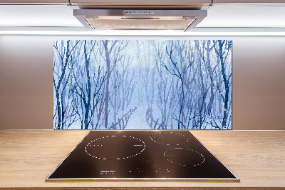 Cooker splashback Forest in winter