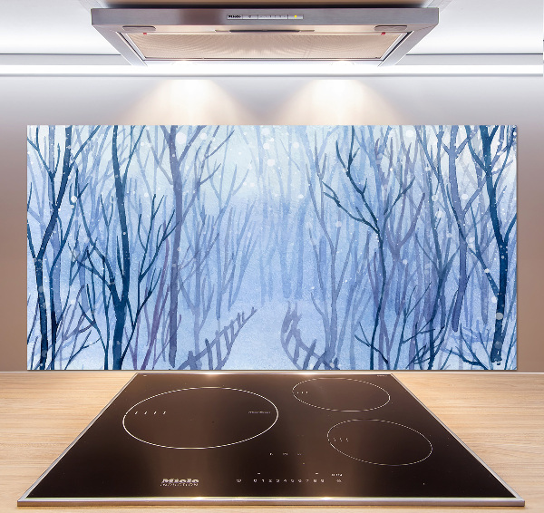 Cooker splashback Forest in winter