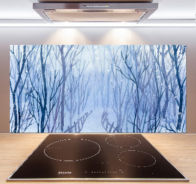 Cooker splashback Forest in winter