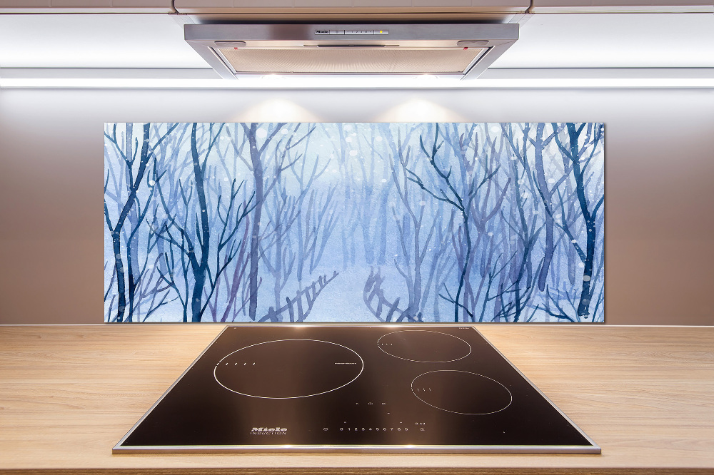 Cooker splashback Forest in winter