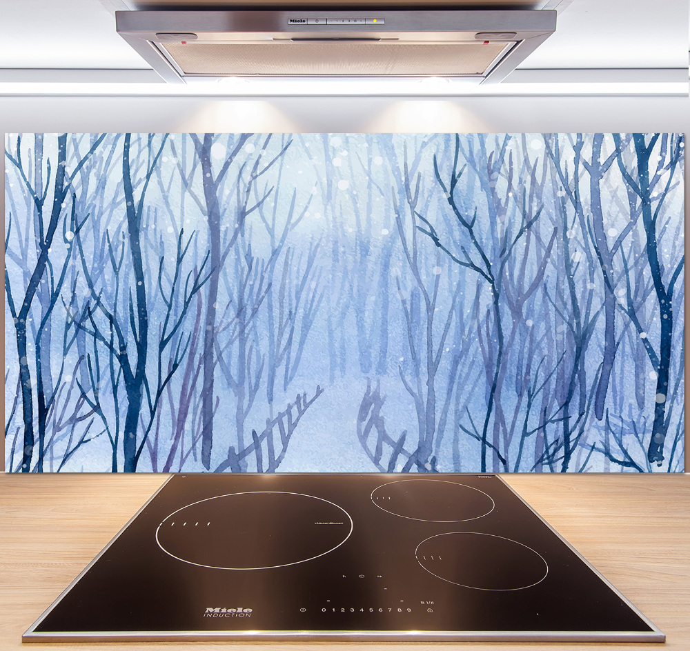 Cooker splashback Forest in winter