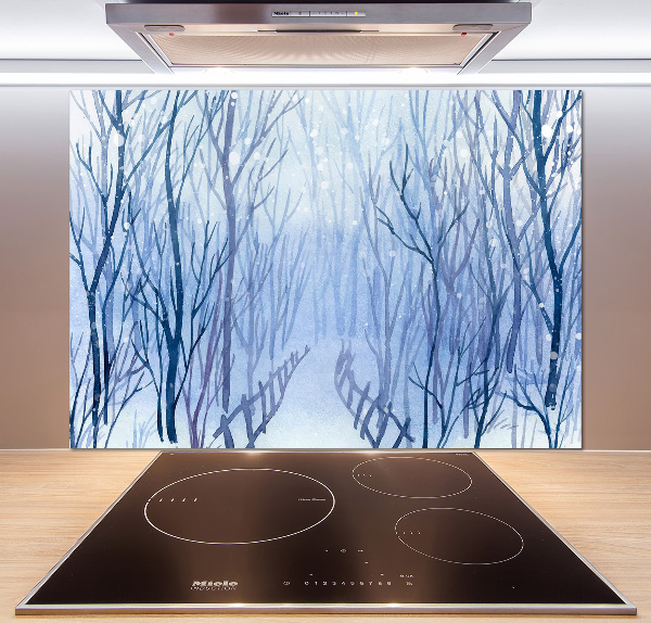 Cooker splashback Forest in winter