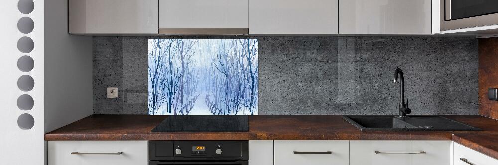 Cooker splashback Forest in winter