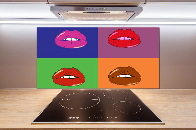 Cooker splashback Colorful lips