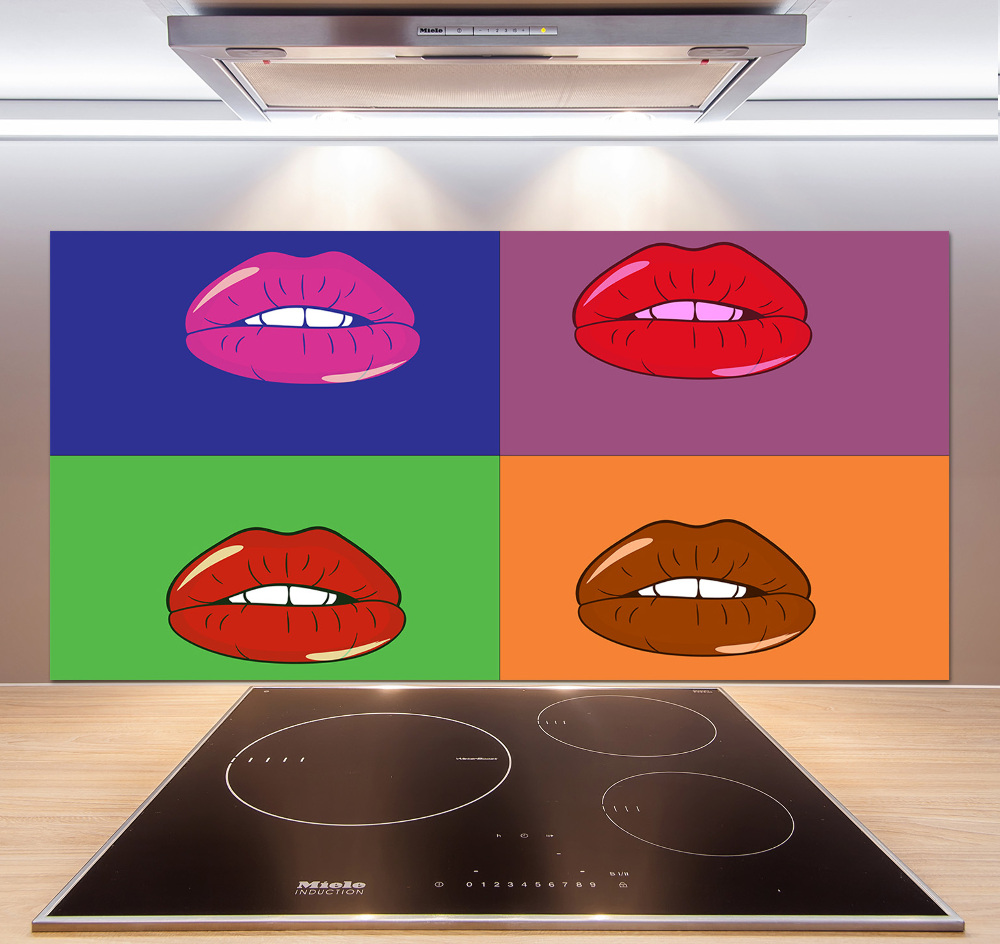 Cooker splashback Colorful lips