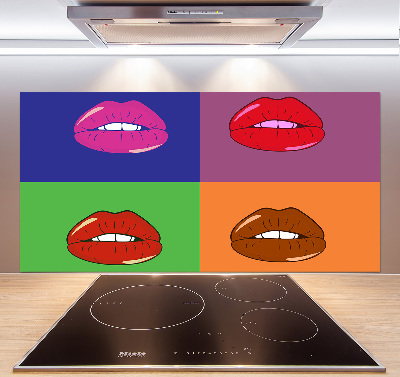 Cooker splashback Colorful lips