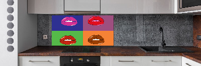 Cooker splashback Colorful lips