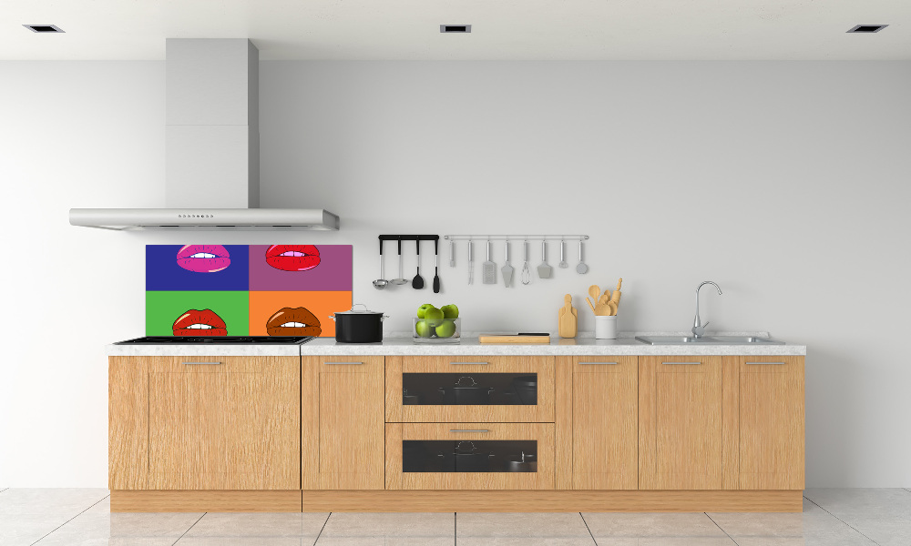 Cooker splashback Colorful lips