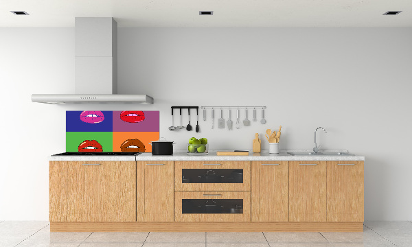 Cooker splashback Colorful lips