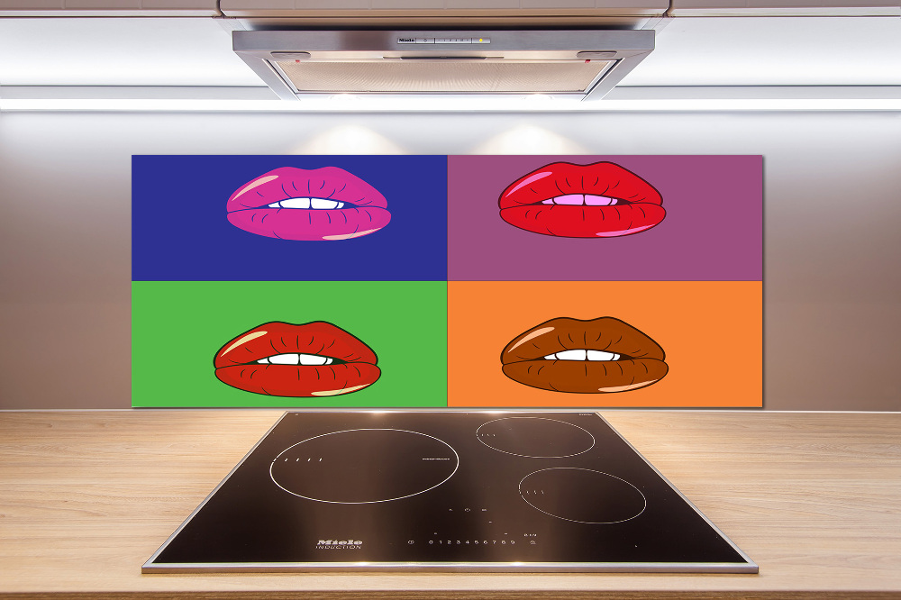 Cooker splashback Colorful lips