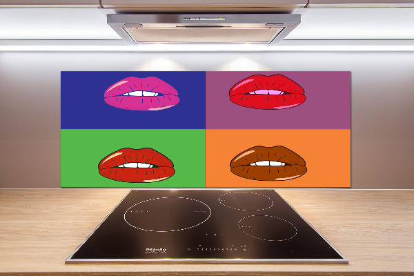 Cooker splashback Colorful lips