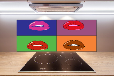 Cooker splashback Colorful lips