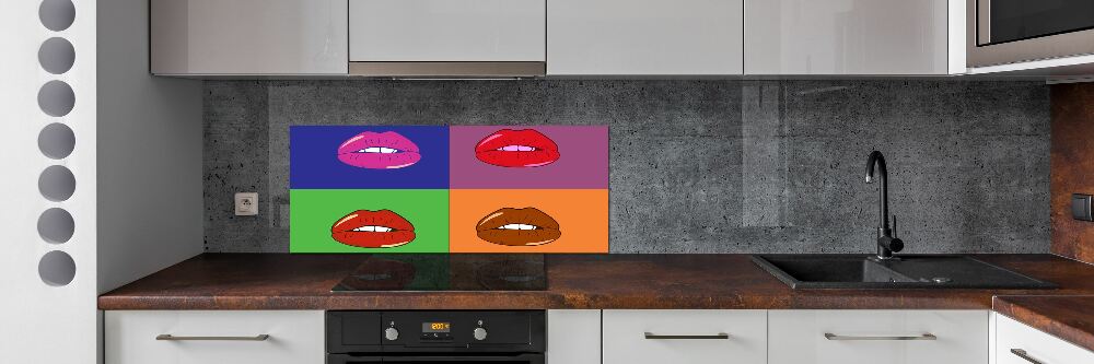 Cooker splashback Colorful lips