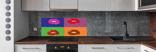 Cooker splashback Colorful lips