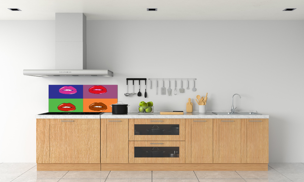 Cooker splashback Colorful lips