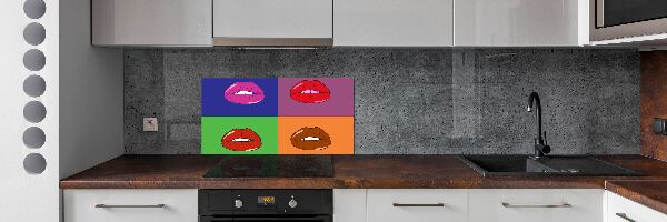 Cooker splashback Colorful lips