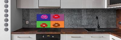 Cooker splashback Colorful lips