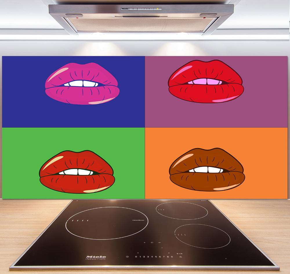 Cooker splashback Colorful lips