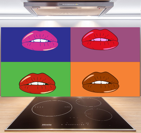 Cooker splashback Colorful lips