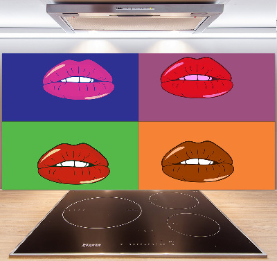 Cooker splashback Colorful lips