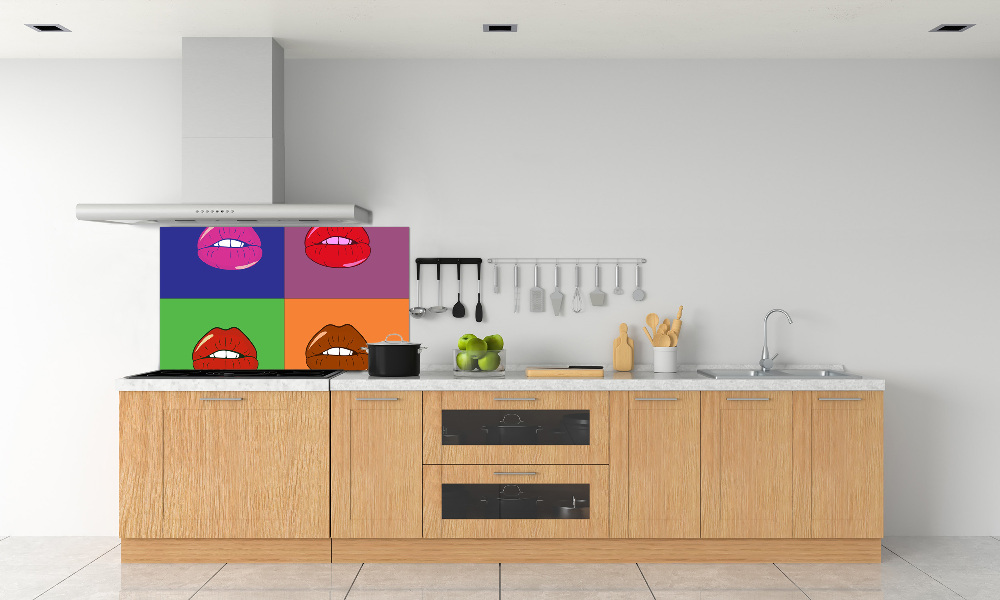 Cooker splashback Colorful lips