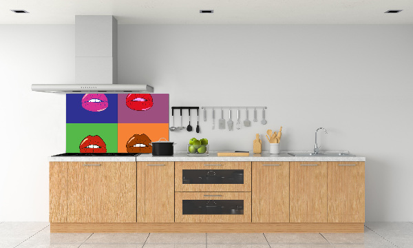 Cooker splashback Colorful lips