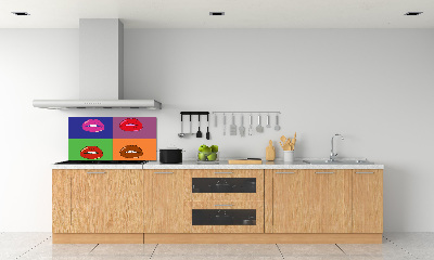 Cooker splashback Colorful lips