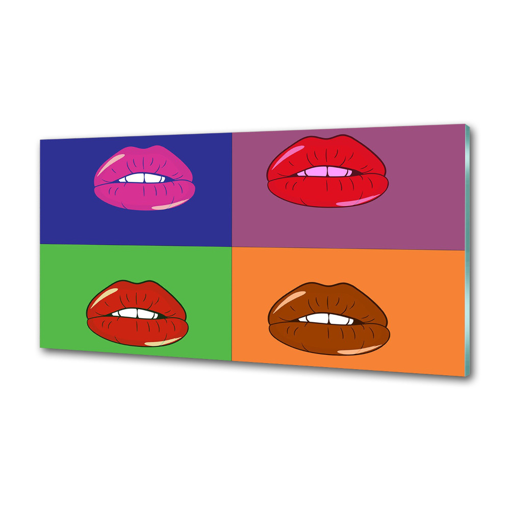 Cooker splashback Colorful lips