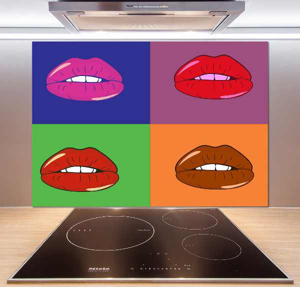 Cooker splashback Colorful lips