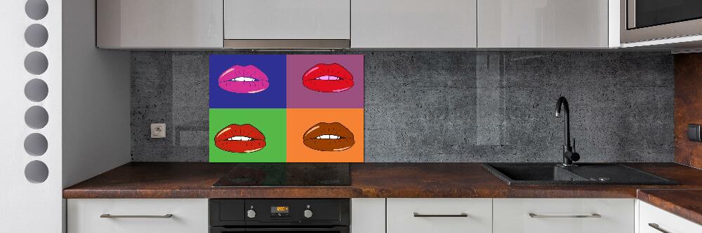 Cooker splashback Colorful lips