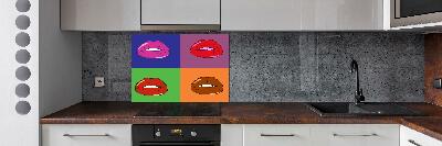 Cooker splashback Colorful lips