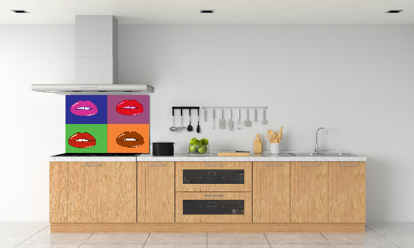 Cooker splashback Colorful lips