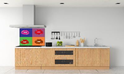 Cooker splashback Colorful lips