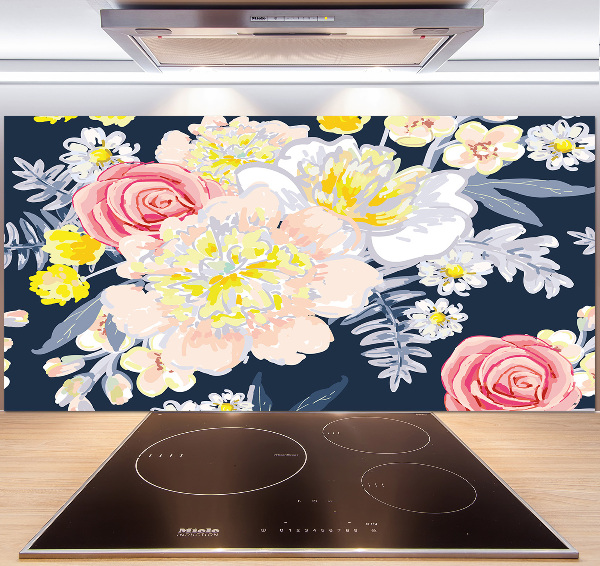 Cooker splashback Floral pattern