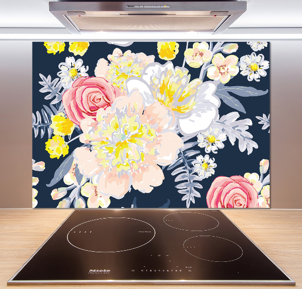 Cooker splashback Floral pattern